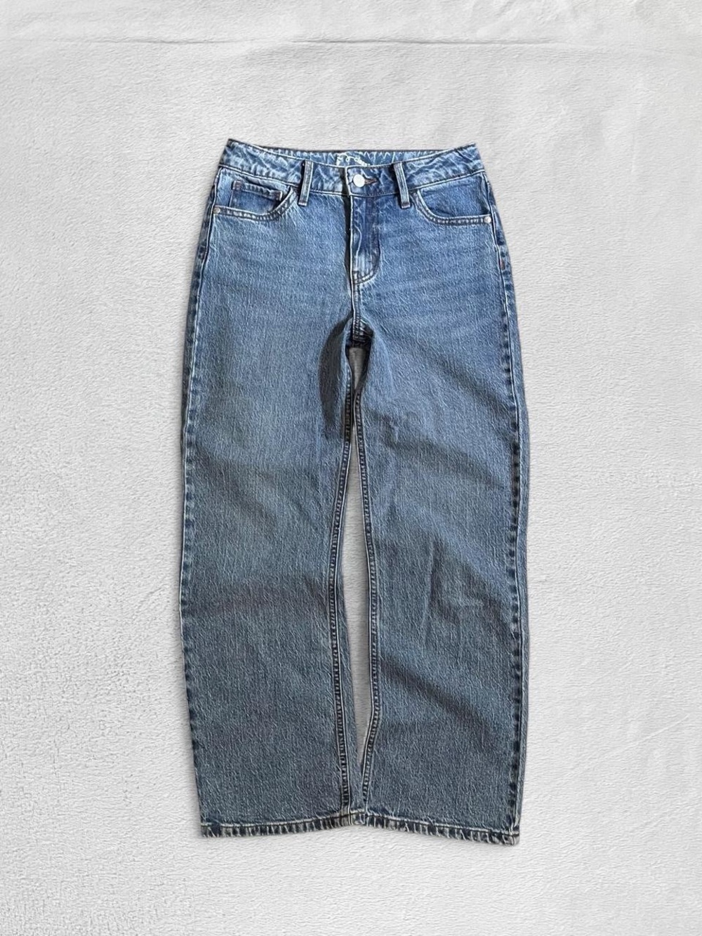 Art Class High-Rise Straight Medium Blue Wash Denim Jeans, Girls’ 12
